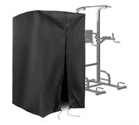 Outdoor Pull Up Bar Cover 210D/420D Oxford Cloth Waterproof Dustproof Protective Cover for Fitness Equipment and Pull-Up Dip Stands, Black, with Drawstring and Storage Bag(Black)(107*102*163cm)