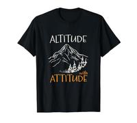 Outdoor Pun Altitude Without Attitude Value Graphic T-Shirt, Men, Black, S