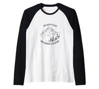Outdoor Pun My Happy Place has Higher Elevation Raglan Baseball Tee