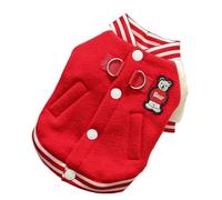 Outdoor Puppy Coat with D-Ring, Fleece Jacket For Small Medium Dogs & Cats(Redcoat,XXL)