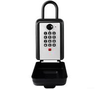 Outdoor Push Button Key Safe Box, Waterproof Wall Mounted Lockbox with 1-12 Digit Code, Aluminium Alloy Weather Resistant Storage for Home Real Estate, Gray or(C)