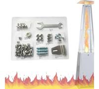 Outdoor Pyramid Propane Patio Heater Hardware Kit with Screws Nuts Washers Brackets Wrench, Complete Metal Bolt Set for Tall Tower Heater Assembly(B)