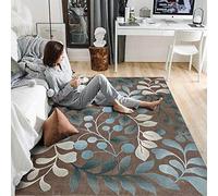 Outdoor-QJ Modern Living Room Large Rug Soft Non-Slip Rugs Brown blue white plant leaf pattern for Bedroom Dining Room Floor Mat Runner Carpet 120x160CM