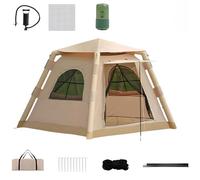 Outdoor quick-inflate tent, lightweight design with breathable mesh windows, a portable shelter ideal for family camping and backyard activities