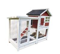Outdoor Rabbit Cage Double Layer Wooden Extra Large Rabbit Cage with Urine Shield Waterproof Asphalt Roof Outdoor Suitable for Small and Medium Animals 48 Inch (Purple)