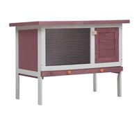 vidaXL Outdoor Rabbit Hutch 1 Layer Brown Wood Pet House Habitat Cage Carrier