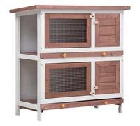 Outdoor Rabbit Hutch 4 Doors Wood Pet House Cage Carrier Multi Colours vidaXL