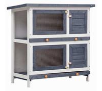 Outdoor Rabbit Hutch 4 Doors Wood Pet House Cage Carrier Multi Colours vidaXL