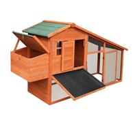 Outdoor Rabbit Hutch, Guinea Pig Cage with Mtetal Grid and Water-Resistant Asphalt Roof, Chicken House Perfect for Small Animal