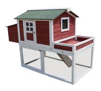 Outdoor Rabbit Hutch, Waterproof 2-Story Bunny Cage with No Leak Tray, Wooden Animal House Perfect for Guinea Pig Chickens