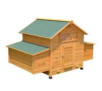 Outdoor Rabbit Hutch, Wooden Bunny Cage with Pull-out Trays, All-weather Pet House for Chicken Guinea Pig Small To Medium Animals