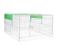 Outdoor Rabbit Open Enclosure 122x95x58cm Guinea Pig Run, Cage with Sun Protection Cover