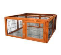 Little Friends Outdoor Rabbit Play Pen - Guinea Pig Exercise Enclosure - Wooden Small Animal Run and Playpen - 104 x 109 x 48 cm, Brown