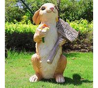 Outdoor Rabbit Statue Planter - Large Resin Animal Figurine Ornament for Garden - Decorative Indoor Plant Pot - 24.4 Inches Tall