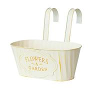 Outdoor Railing Flower Boxes, Metal Hangable Deck Planter, Rail Planter, Land Disc Flower Boxes for Garden Yard, Home Decoration, Plant Pots