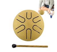 Outdoor Rain Drum - 3 Inch Steel Tongue Instrument Waterproof Rain Bell Mini Hand Crank Music Drum with 6 Notes for Garden Meditation, Patio Decoration, Relaxation, Sound Art