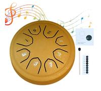 Outdoor Rain Drum, 4.5 Inch 8-Tone Steel Tongue Drum, Outdoor Rain Musical Instrument for Musical Training, Concert, Mental Healing, Yoga, Meditation