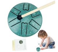 Outdoor Rain Drum, Tongue Drums for Adults, Tank Drum 6 Notes 3 Inch A-Key, Music Book, Mallet Included, Handpan Drum Percussion Instrument, Harmonize