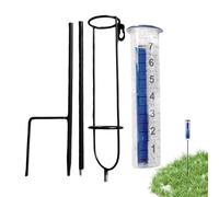 Outdoor Rain Gauge - Garden Water Meter, Weather Measuring Tool, Rainfall Collection Tube | Clear Easy Read Gauge with Mounting Stake for Tracking Precipitation in Lawns Allotments and Flower Beds