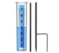 Outdoor Rain Gauge with Metal Frame, Adjustable 3-Section Design, for Garden Yard, Large Numbers Easy Read Weather Meter, Sturdy H-Shaped Stake, for All Soil