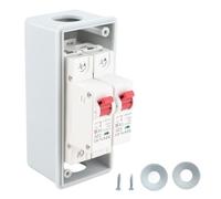 Outdoor Rainproof Distribution Box Power Circuit Breaker MCB C Type 2 Way AC 400V Stable Structure Applicable Various Places Durable Plastic Housing (C20+C20)