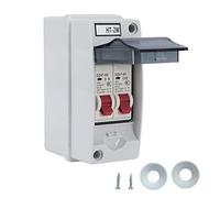 Outdoor Rainproof Distribution Box Power Circuit Breaker MCB C Type 2 Way AC 400V Stable Structure Applicable Various Places Durable Plastic Housing (C6+C20)