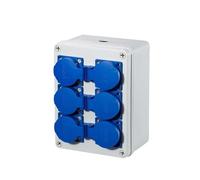 Outdoor rainwater socket Three holes 10A EU home wall mounted multi-function outdoor socket box electric car charging(6K,1 Single-phase 16A)