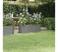 vidaXL Garden Raised Bed Galvanised Steel 114x40x36 cm Green