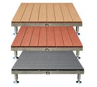 Outdoor Raised Platform Deck Anti-Slip, Wood Composite Decking Platform, Waterproof All-Weather DIY Platform, For Camper Patio Backyard Balcony Lawn(Gray)
