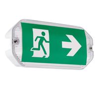 Outdoor Rated Emergency Exit Bulkhead Wall Light - 3W Daylight White LED - IP65 Loops White One Size