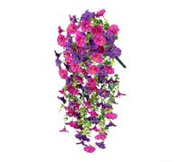 Outdoor Rated Morning Glory Vine Garland with 69 Blossoms and Greenery, 75cm Length, PE Material Designed for Sunlight and Humidity Resistance (G)