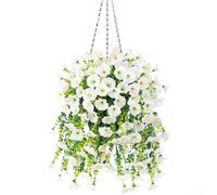 Outdoor Rated Morning Glory Vine Garland with 69 Blossoms and Greenery, 75cm Length, PE Material Designed for Sunlight and Humidity Resistance (B)