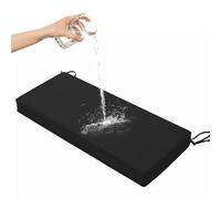 Outdoor Rattan Bench Cushion Waterproof Garden Seat Cushion with Thick 8cm Non-Slip Double Edging Perfect for Bay Windows Sofas and Swing Chairs Black 110x55x8cm