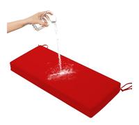 Outdoor Rattan Bench Cushion, Waterproof Thick 8cm Garden Seat Pad with Anti-Slip Double Border, Perfect for, Sofas, and Swings, Dark Red, 100x40x8cm