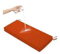 Outdoor Rattan Bench Cushion Waterproof Thick 8cm Non-Slip Garden Seat Cushion with Double Edging Perfect for Bay Windows Sofas and Swings - Orange 170x35x8cm