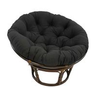 Outdoor Rattan Chair Cushions, Round Padded Hanging Swing Seat Pad, for Garden Chairs, Swing Rockers, Wicker Chairs, Balcony Stools, Black 80x80cm