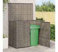 Outdoor Rattan Garbage Bin Box Grey 130x80x115cm Polyethylene UV-Resistant Steel