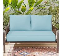 Outdoor Rattan Loveseat Cushion SetWaterproof Patio Chair Cushions & Pillows WaterResistant Sofa Pads with Straps for Garden Swing 110x60x50cm NO7