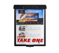 Outdoor Real Estate Brochure Box with Snap Shut Lid, Take One Document Holder Holds 100+ 8.5x11 Documents, Flyers, Literature and Other Outdoor Marketing Needs