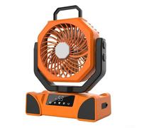 Outdoor Rechargeable Tent Camping USB Portable Battery Operated Fan, 20000 MAh Rechargeable Outdoor Camping Fan With USB Port, For Extended Use (orange)