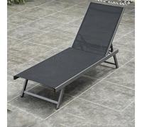 Outdoor Recliner Beach Chair - Foldable Lounge Chair with 4-Speed Adjustment, Non-slip Foot Pad, Waterproof and Breathable for Swimming Pools