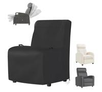 Outdoor Recliner Chair Cover, 600D Heavy Duty Waterproof Patio Chair Cover with Side Waterproof Zipper, Outdoor Furniture Storage Covers for All Weather Protection, 29.5" W x 31.5" D x 40.2" H (Black)