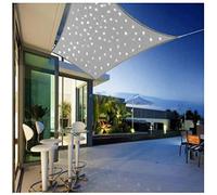 Outdoor Rectangle Sunshade with LED Lights Waterproof UV Protection for Garden or Patio Breathable and Wind Resistant PES Polyester Gray 2.5x3m