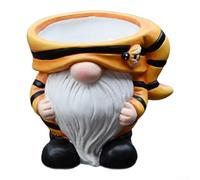 Outdoor Red Ceramic Plant Pot with Gnome Design 15.5cm(Yellow) | Classic for american aesthetic, lightweight build, easy to move, perfect for herbs or flowers