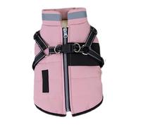 Outdoor Reflective Cold-Proof Waterproof Fleece-Lined Warm Dog Coat With Zipper D-Ring For Shiba Inu Pug Poodle Schnauzer,A,XL