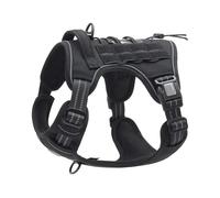 Outdoor Reflective Dog Camping Training Safety Harness Vest Military Tactical Soft Comfort Service Dog Harness For Medium To Large Dogs,black,M