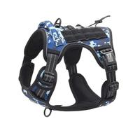 Outdoor Reflective Dog Camping Training Safety Harness Vest Military Tactical Soft Comfort Service Dog Harness For Medium To Large Dogs,blue,S