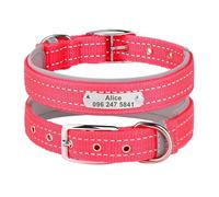 Outdoor Reflective Dog Safety Collar Personalized Anti-Lost Adjustable Shiba Inu Bulldog Poodle Collar,A,XL