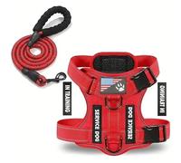 Outdoor Reflective Dog Walking Training Harness And Leash Set No Pull Adjustable Nylon Dog Harness Vest For Medium And Large Dogs,H,M