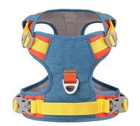 Outdoor Reflective Nylon Breathable Dog Harness Vest Waterproof Dog Harness Dog Hunting Training Camping Harness For Small Medium Large Dogs French Bulldog Pitbull,Blue,M